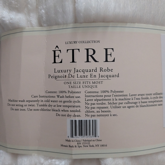 Luxury Jacquard Robe - Cream - Picture 2 of 3